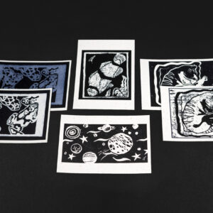 Lino print postcards